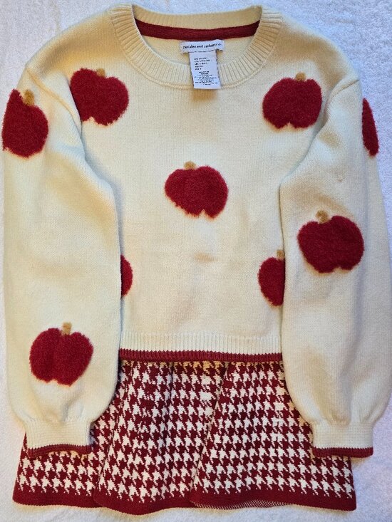 cupcakes & cashmere Other - Cupcakes & Cashmere Girl's Sweater and Houndstooth Skirt Set - Apples